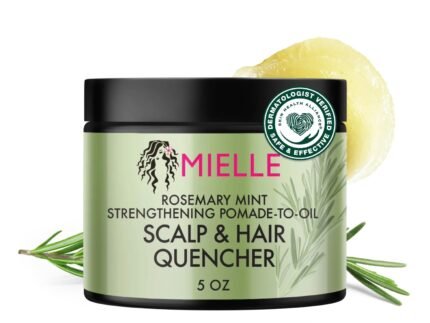 Mielle Organics Rosemary & Mint Hair Pomade for Women & Men - Conditioning Natural Hair Moisturizer to Quench the Scalp, Lock in Wave Patterns, Add Shine & Help Protect Against Dryness (5 oz)
