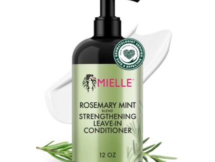 Mielle Organics Rosemary Mint Strengthening Leave In Conditioner for Curly Hair – Hydrating Hair Moisturizer Infused with Biotin to Soften, Protect & Boost Shine (12 Oz)