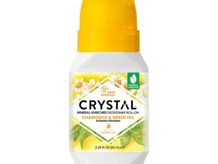 Mineral Roll on Vegan Deodorant for Women and Men, Chamomile & Green Tea – 2.25 fl. oz. (Packaging May Vary)