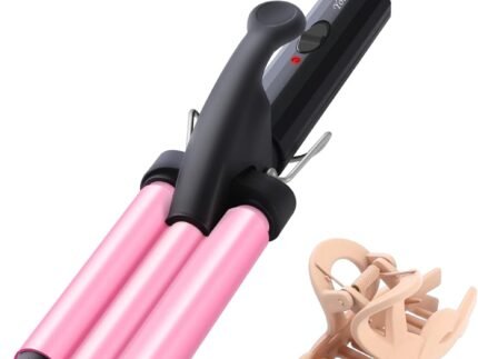 Mini Hair Crimper 1/2 Inch, Small 3 Barrel Curling Iron Hair Waver