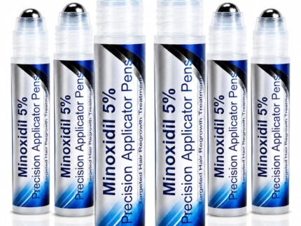 Minoxidil 5% Hair Growth Serum Roll On, Precision Applicator Pens for Men & Women, Topical Hair Regrowth Treatment, Targeted Scalp Application, Easy Dosage Control, 6 Pens x 30 mL