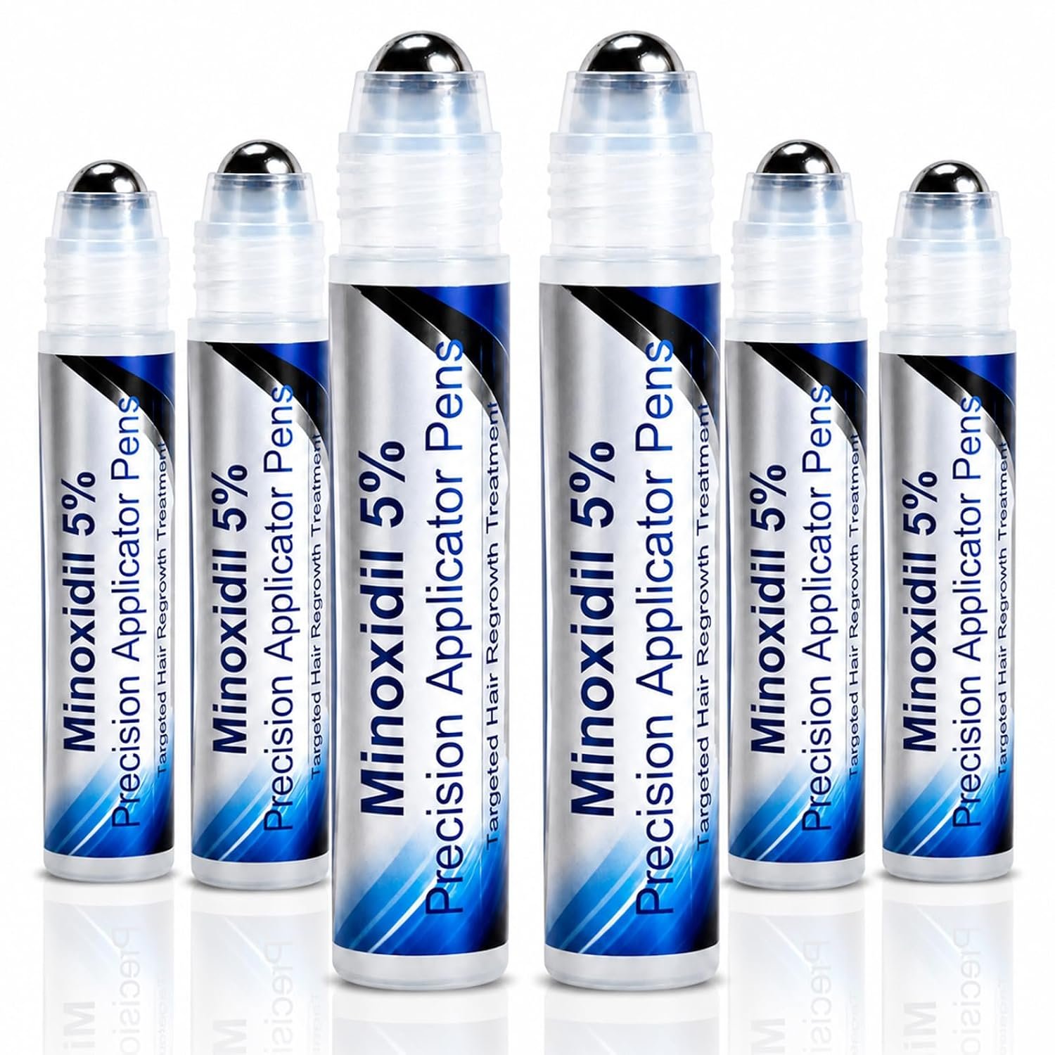 Minoxidil 5% Hair Growth Serum Roll On, Precision Applicator Pens for Men & Women, Topical Hair Regrowth Treatment, Targeted Scalp Application, Easy Dosage Control, 6 Pens x 30 mL Minoxidil 5% Hair Growth Serum Roll On, Precision Applicator Pens for Men & Women, Topical Hair Regrowth Treatment, Targeted Scalp Application, Easy Dosage Control, 6 Pens x 30 mL