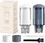 Minoxidil Applicator 2 Pack, Rollerball Scalp Applicator Comb for Hair Oil & Serum, Precision Root Dispenser Bottles with Dropper and Cleaning Brush, Blue & White (SCA-Air)