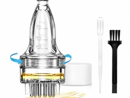 Minoxidil Applicator, Scalp Oil Applicator Comb with Cleaning Brush and Dropper, Hair Oil Essential Serum Liquid Massager, Quick Effortless Scalp Brush Tool