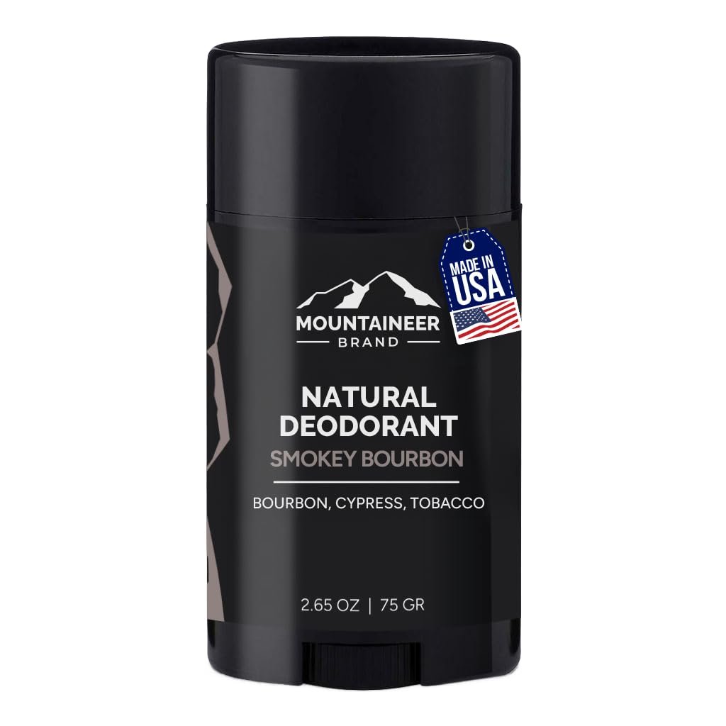 Mountaineer Brand Natural Deodorant for Men | Aluminium Free | Made in West Virginia | Scents Inspired by Nature | Organic & Non Toxic | Odor & Sweat Control | 2.65 oz (Smokey Bourbon) Mountaineer Brand Natural Deodorant for Men | Aluminium Free | Made in West Virginia | Scents Inspired by Nature | Organic & Non Toxic | Odor & Sweat Control | 2.65 oz (Smokey Bourbon)
