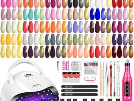 NAIL POLISH KIT with U V Lamp and Drill Starter Kit 36 Colors Gel Nail Polish Nail Art Gel Manicure Kit