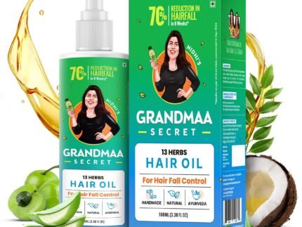 NIDHI’S GRANDMAA SECRET 13 Herbs Hair Oil for Hair Growth & Hair Fall Control Handmade Oil with Aloe Vera, Curry Leaf & Amla For Dry, Damaged, Frizzy Hair Men & Women – 100 ml (Pack of 1) Multicolor