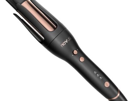 NOVUS Curling Iron Hair Crimper Waver – 1.25 Inch Wave Curling Iron with Anti-Scald Hair Crimper, Ionic Deep Waver Hair Curler Tool with Ceramic 2 Barrel for Women, 30 Min Auto Shut Off