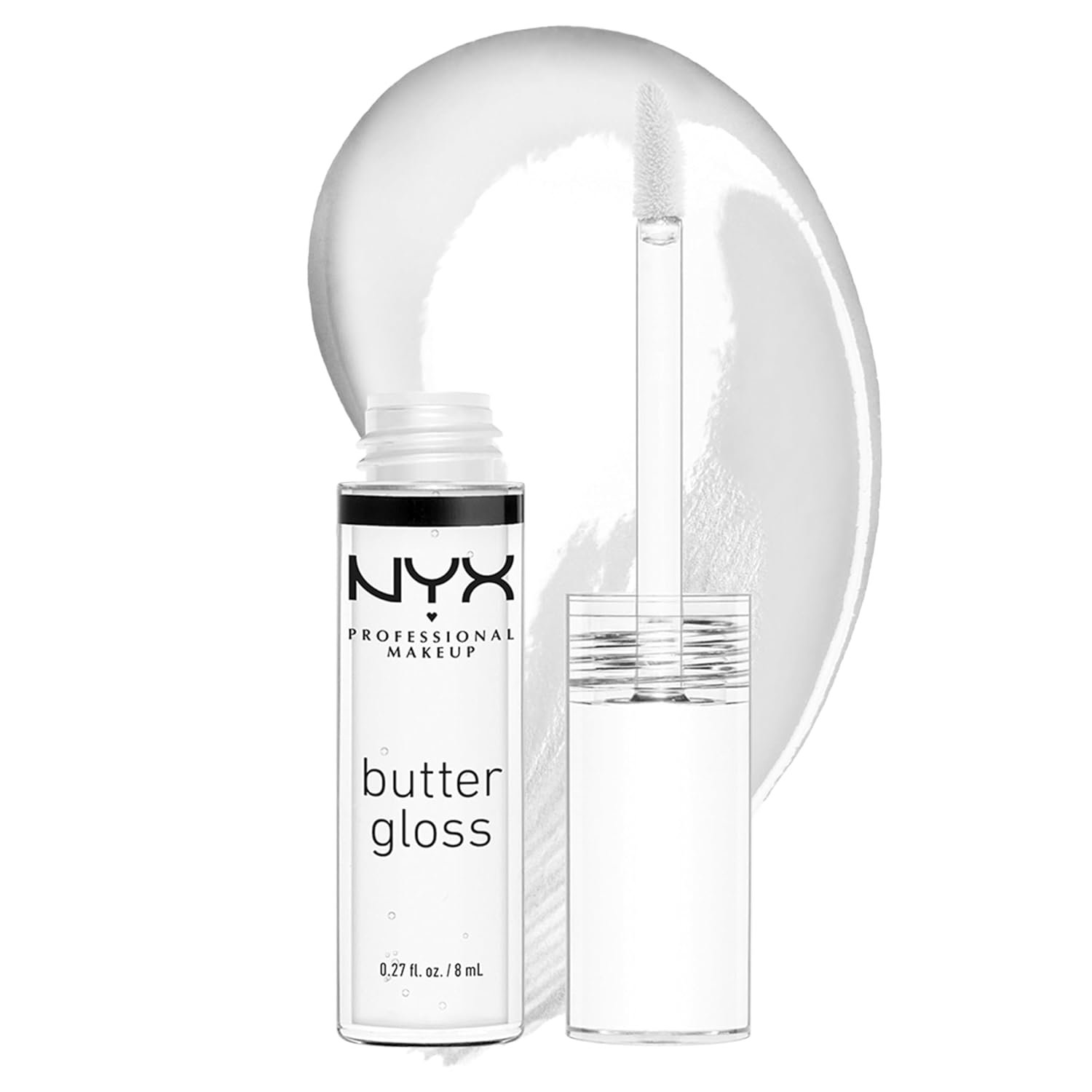 NYX PROFESSIONAL MAKEUP Butter Gloss, Non-Sticky Lip Gloss – Sugar Glass ,Clear NYX PROFESSIONAL MAKEUP Butter Gloss, Non-Sticky Lip Gloss – Sugar Glass ,Clear