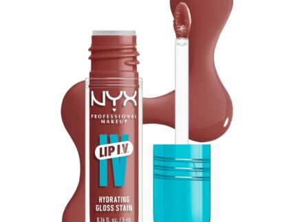 NYX PROFESSIONAL MAKEUP Lip IV Hydrating Glossy Lip Stain, Long-Lasting, Tinted, Vegan Formula with 12 HR Hydration – Hydra Honey (Brown)