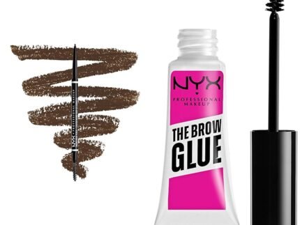 NYX PROFESSIONAL MAKEUP Micro Brow Pencil, Eyebrow Pencil - Brunette & The Brow Glue, Extreme Hold Eyebrow Gel - Clear