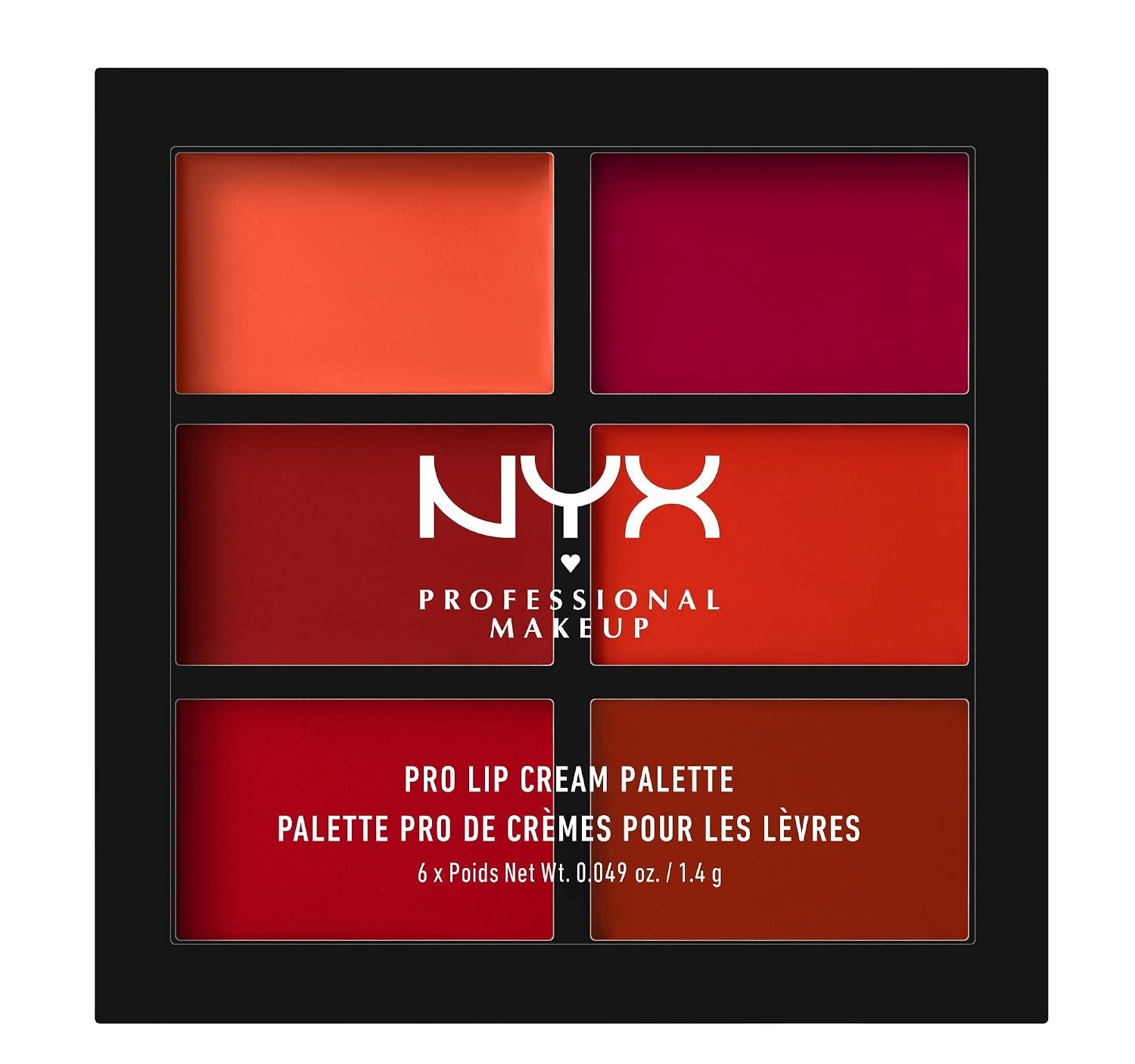 NYX PROFESSIONAL MAKEUP Pro Lip Cream Palette, The Reds, 0.317 NYX PROFESSIONAL MAKEUP Pro Lip Cream Palette, The Reds, 0.317 Ounce