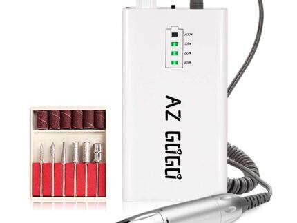 Nail Drill Machine, AZ GOGO 30000RPM Professional Rechargeable Portable Electric Efile Nail Drill for Acrylic Gel Nails, Manicure/Pedicure, Polishing, Cuticle – Salon or Home Use(White)