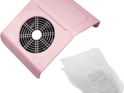 Nail Dust Collector Nail Dust Collector Machine for Manicure Pedicure Tools Strong Suction Nails Art Tool 40W Nail Fan for Manicure Vacuum Cleaner for Manicure, Professional Nail Filter (Pink and