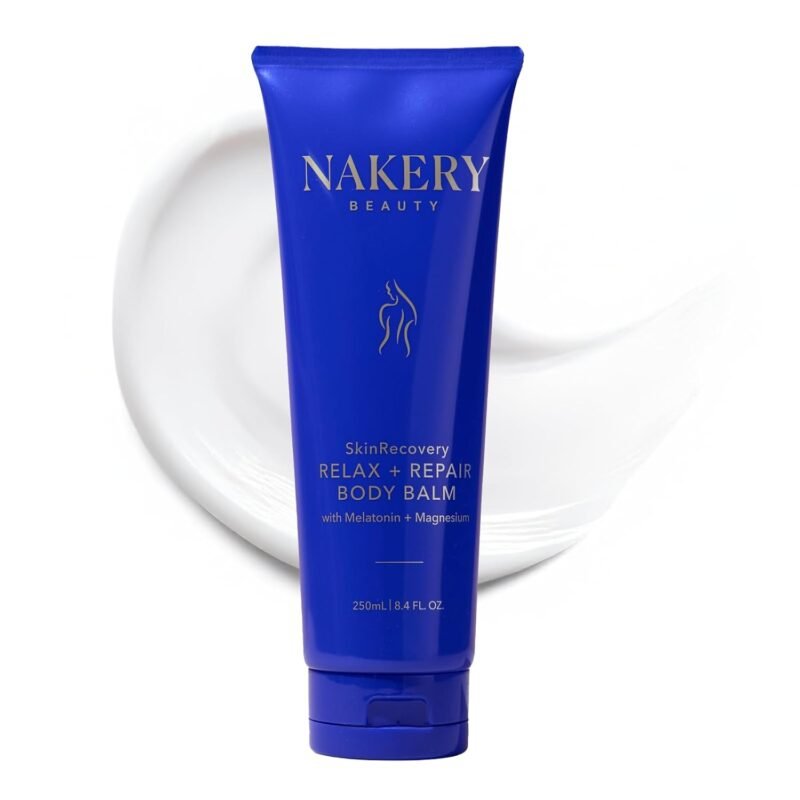 Nakery Beauty SkinRecovery Relax + Repair Body Balm, Magnesium Melatonin Sleep Lotion with Retinol + SepiLift, Firming Cream for Crepey Sagging Skin Overnight, Shea Butter, Lavender Chamomile, 250mL