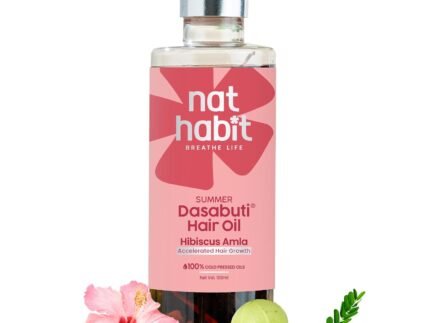 Nat Habit Hibiscus Amla Hair Oil For Men & Women, Revitalizing Formula For All Hair Types, Free From Paraffin, Mineral Oil, Preservatives & Chemicals, 100ml