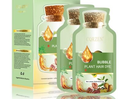 Natural Plant Hair Dye, New Botanical Bubble Hair Dye 20ml 10Packs/Box, Pure Plant Extract for Grey Hair Color Bubble Dye, Color Conditioner Shampoo (Natural Black)