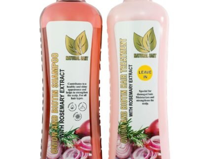 Natural Sant Onion & Rosemary Shampoo & Leave-In Treatment Set with Biotin