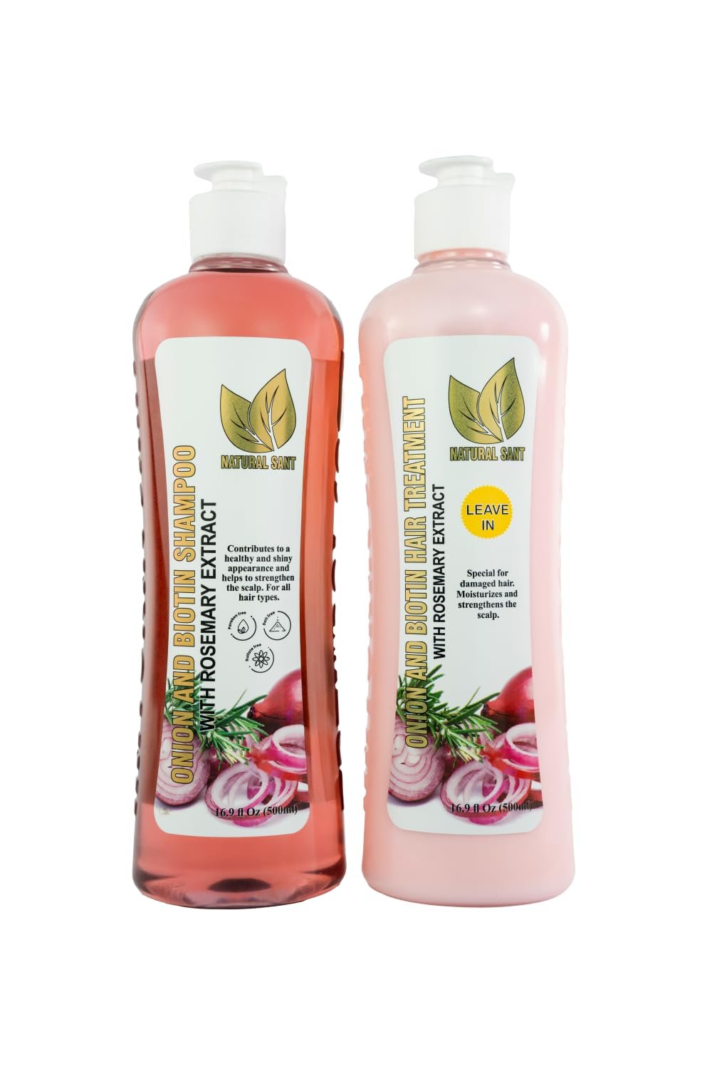 Natural Sant Onion & Rosemary Shampoo & Leave-In Treatment Set with Biotin Natural Sant Onion & Rosemary Shampoo & Leave-In Treatment Set with Biotin