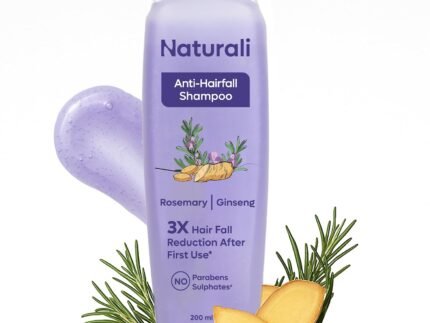Naturali Anti Hairfall Shampoo | 3x Hair fall Control | With Rosemary, Biotin and Ginseng | No Sulfate No Paraben | Rosemary Shampoo for Hair Growth | 200 ml