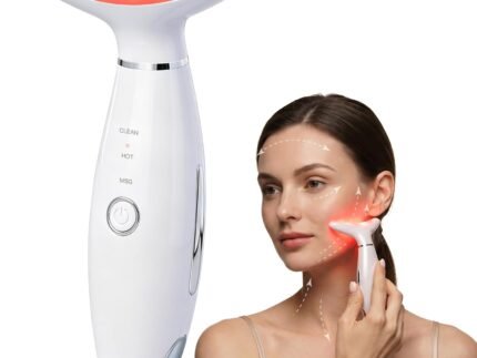 Neck Face Massager Tool, 3-in-1 Portable Facial Massager, Face Sculpting Tool at Home for Skin Care with Vibration (White)