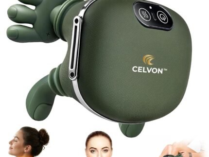 Neck Massager with Hands, Cordless Heated Shiatsu Neck & Shoulder Massager for Deep Tissue Muscle Pain Relief, Finger Kneading Back Massager, Rechargeable Gift for Men & Women
