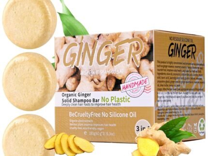 New Upgrade Ginger Hair Regrowth Shampoo Bar, 3 Pack Ginger Hair Shampoo Bar, Natural OrganicGinger Shampoo Soap for Anti Hair Loss, Deep Cleansing And Nourishing Scalp