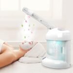 Nisperos Nano Ionic Facial Steamer – 360° Rotatable Sprayer – 40 Minutes Warm Mist – Humidifier – Professional Face Steamer for Facial Deep Cleaning (White)