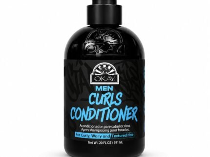 OKAY Men’s Curls Conditioner 20 oz – Hydrating Conditioner for Curly, Wavy & Textured Hair, Moisturizing, Detangling & Frizz Control, Lightweight Formula for Soft Defined Curls