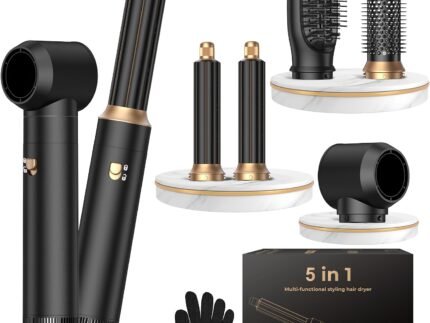 OKWRAP 5-in-1 Blow Dryer Brush, Hot Air Styler with Auto-Wrap Curlers