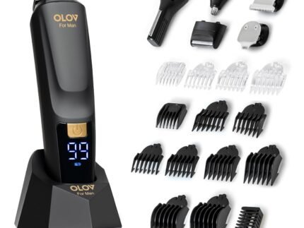 OLOV For Man Beard Trimmer, 21 Piece All-in-One Mens Grooming Kit and Hair Clipper, Nose, Ear,Body and Face, Electric Razor with USB Recharge Dock