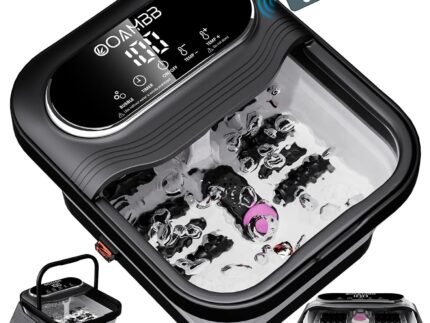 OOAMBB Collapsible Foot Spa Bath with Remote Control,Heat,Bubble,Timer
