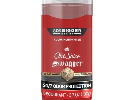 Old Spice Aluminum Free Deodorant for Men, 24/7 Protection to Eliminate Odors, 24/7 Freshness & Lasting Scent, Swagger with Lime & Cedarwood Scent, 3.8 oz