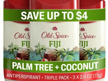 Old Spice Antiperspirant Deodorant for Men, Fiji Scent, 2.6 oz, Pack of 3