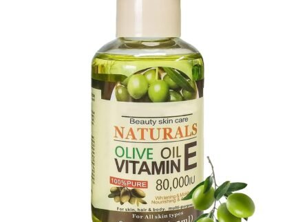 Olive Oil with Vitamin E for Face, Reduce the Look of Wrinkles & Fine Lines, Promotes Supple-Looking Skin, Organic Cold Pressed Olive Oil for Lasting Moisture, Moisturizer for Skin, Hair