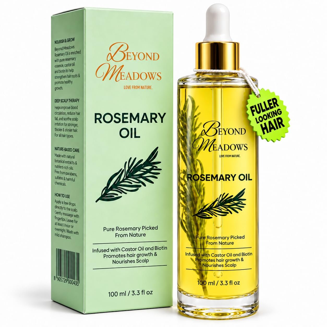 Organic Rosemary Oil for Hair Growth with Biotin, 3.38 fl oz Organic Rosemary Oil for Hair Growth with Biotin, 3.38 fl oz