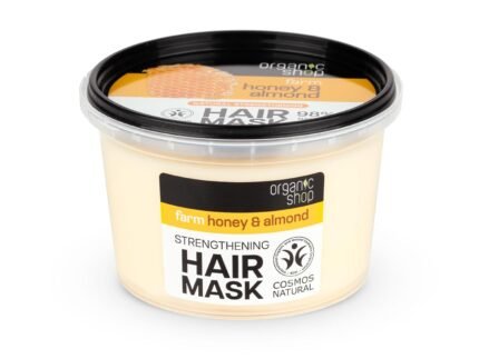 Organic Shop Hair Mask – Honey & Almond Strengthening Deep Conditioner, Hydrates, Nourishes & Repairs Dry, Damaged Hair, Intensive Hydration All Hair Types. 250 ml