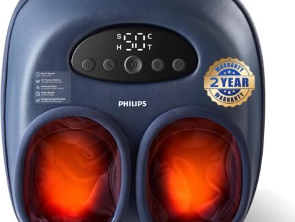 PHILIPS Foot Massager with Heat, Shiatsu Kneading & Air Compression, Blue