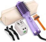 PRITECH Auto Dual Voltage Hair Dryer Brush for Travel,Ionic Hair Styler