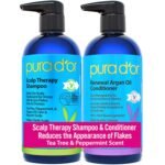 PURA D’OR Scalp Therapy Shampoo & Conditioner Set for Dryness, 16oz x2