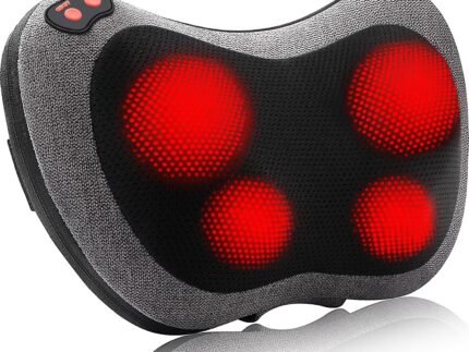 Papillon Back Massager with Heat,Shiatsu Pillow for Body Pain Relief Gray