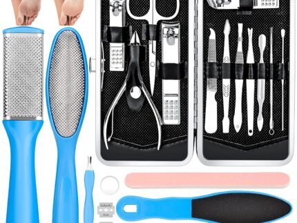 Pedicure Kits – Callus Remover for Feet, 23 in 1 Professional Manicure Set Pedicure Tools Stainless Steel Foot Care, Foot File Foot Rasp Dead Skin for Women Men Home Foot Spa Kit, Blue23