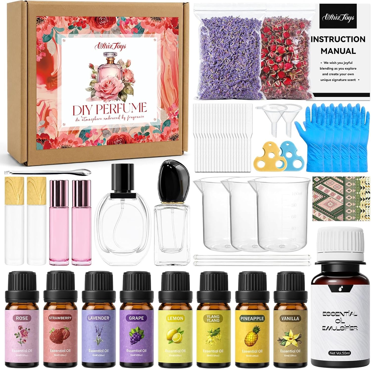 Perfume Making Kit, Make Your Own Scent, 56Pcs, Pink Perfume Making Kit, Make Your Own Scent, 56Pcs, Pink