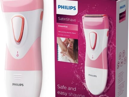 Philips SatinShave Essential Women’s Wet & Dry Electric Shaver for Legs & Body, Cordless, with Hypoallergenic Foil, HP6306/50