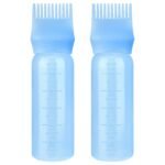Pimoys 2Pcs 6Oz Root Comb Hair Dye Oil Applicator Bottles For Scalp, Blue