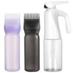 Pimoys 3 Pack Hair Oil Applicator Bottles with Root Comb & Spray Bottle Set