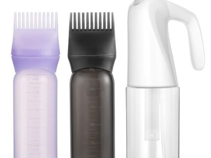 Pimoys 3 Pack Hair Oil Applicator Bottles with Root Comb & Spray Bottle Set