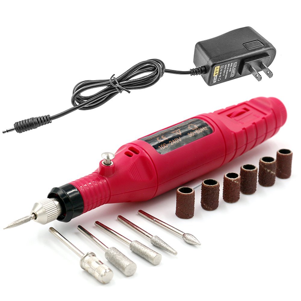 Pinkiou Portable Electric Nail Drill Set Pen Sander Polish Machine Acrylic Gel Removal Manicure Filer Kit with 6 Nail Drill Bits Pedicure Efile Rotary Carver Nail Art Tools Pinkiou Portable Electric Nail Drill Set Pen Sander Polish Machine Acrylic Gel Removal Manicure Filer Kit with 6 Nail Drill Bits Pedicure Efile Rotary Carver Nail Art Tools