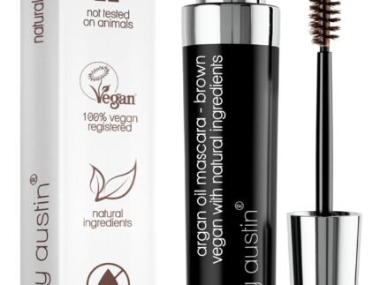 Poppy Austin Organic Brown Mascara, Hypoallergenic, Waterproof, 0.31 Fl Oz
