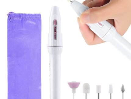 Portable Electric Nail Art Buffer Drill Multi-Function Fingernail Manicure Grinder Kit Toe Polisher Pedicure Machine for Home Salon 5 in 1 Set